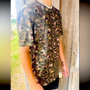 Southern  Strut Burlap Woods Short Sleeve Camo Shirt